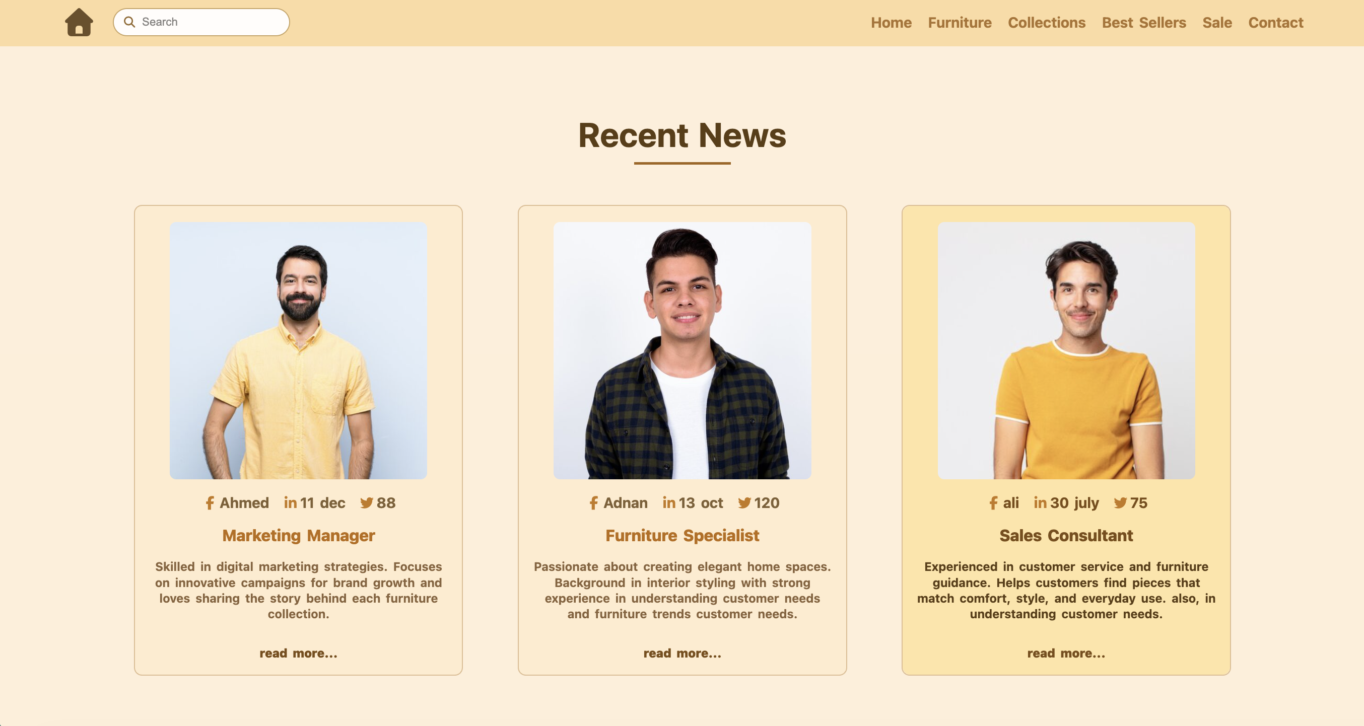 Sweet Home Store responsive layout